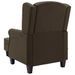 Fauteuil de massage avec repose-pied Marron Tissu 2 - Photo n°6