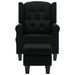 Fauteuil de massage avec repose-pied Noir Tissu - Photo n°3