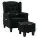 Fauteuil de massage avec repose-pied Noir Tissu - Photo n°8