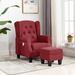 Fauteuil de massage avec repose-pied Rouge bordeaux Tissu - Photo n°2