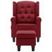 Fauteuil de massage avec repose-pied Rouge bordeaux Tissu - Photo n°4