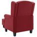 Fauteuil de massage avec repose-pied Rouge bordeaux Tissu - Photo n°6