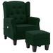 Fauteuil de massage avec repose-pied Vert foncé Tissu - Photo n°1