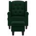 Fauteuil de massage avec repose-pied Vert foncé Tissu - Photo n°4