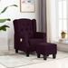 Fauteuil de massage avec repose-pied Violet Tissu - Photo n°2