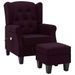 Fauteuil de massage avec repose-pied Violet Tissu - Photo n°1