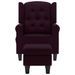 Fauteuil de massage avec repose-pied Violet Tissu - Photo n°4