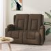 Fauteuil de massage inclinable 2 places porte-gobelets Marron - Photo n°1