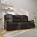 Fauteuil de massage inclinable 3places Noir Similicuir brillant - Photo n°1