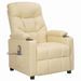 Fauteuil de massage inclinable Crème Tissu 19 - Photo n°1