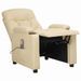 Fauteuil de massage inclinable Crème Tissu 19 - Photo n°6