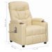 Fauteuil de massage inclinable Crème Tissu 19 - Photo n°9