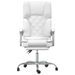 Fauteuil de massage inclinable de bureau Blanc Similicuir - Photo n°3