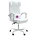 Fauteuil de massage inclinable de bureau Blanc Similicuir - Photo n°9