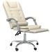 Fauteuil de massage inclinable de bureau Crème Similicuir - Photo n°6