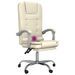 Fauteuil de massage inclinable de bureau Crème Similicuir - Photo n°9