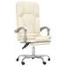 Fauteuil de massage inclinable de bureau Crème Similicuir - Photo n°2