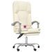 Fauteuil de massage inclinable de bureau Crème Similicuir - Photo n°9