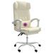 Fauteuil de massage inclinable de bureau Crème Similicuir - Photo n°9