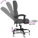 Fauteuil de massage inclinable de bureau Gris foncé Tissu - Photo n°8