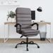 Fauteuil de massage inclinable de bureau Gris Similicuir - Photo n°1