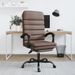 Fauteuil de massage inclinable de bureau Marron Similicuir - Photo n°1