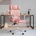 Fauteuil de massage inclinable de bureau Rose Similicuir - Photo n°1