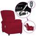 Fauteuil de massage inclinable électrique Bordeaux Velours - Photo n°1