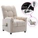Fauteuil de massage inclinable électrique Crème Tissu 6 - Photo n°1