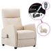 Fauteuil de massage inclinable électrique Crème Tissu 5 - Photo n°1