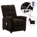 Fauteuil de massage inclinable électrique Marron foncé Tissu 3 - Photo n°1