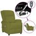 Fauteuil de massage inclinable électrique Vert clair Velours - Photo n°1