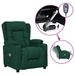 Fauteuil de massage inclinable électrique Vert foncé Tissu 2 - Photo n°1