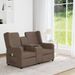 Fauteuil de massage inclinable et porte-gobelet 2 places Taupe 3 - Photo n°1