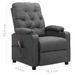 Fauteuil de massage inclinable Gris clair Tissu 21 - Photo n°8