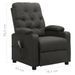 Fauteuil de massage inclinable Gris foncé Tissu 22 - Photo n°8