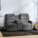 Fauteuil de massage inclinable porte-gobelet 2places Gris clair - Photo n°1
