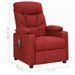 Fauteuil de massage inclinable Rouge bordeaux Tissu 14 - Photo n°9