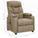 Fauteuil de massage inclinable Taupe Tissu 19 - Photo n°9