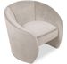 Fauteuil design arrondi velours beige Diamant - Photo n°1