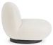 Fauteuil design pivotant tissu doux bouclé blanc et pieds acier noir Maggy 81 cm - Photo n°3