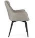 Fauteuil design simili cuir beige et pieds acier noir Lowra - Lot de 2 - Photo n°3