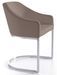 Fauteuil design simili cuir taupe et pieds acier inoxydable Arka - Lot de 2 - Photo n°1