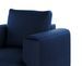 Fauteuil design tissu bleu nuit et pieds métal noir Arkia 105 cm - Photo n°3