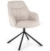 Fauteuil design tissu doux beige clair et pieds acier noir Grawa - Lot de 2 - Photo n°1