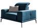 Fauteuil design tissu doux bleu foncé Torpille 125 cm - Photo n°1