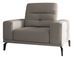 Fauteuil design tissu doux marron clair Torpille 125 cm - Photo n°1