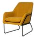 Fauteuil design tissu jaune moutarde Bouka 74 cm - Photo n°1