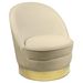 Fauteuil design velours beige et pied métal doré Tyris - Photo n°1