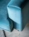 Fauteuil design velours bleu clair et pieds métal noir Arkia 105 cm - Photo n°2